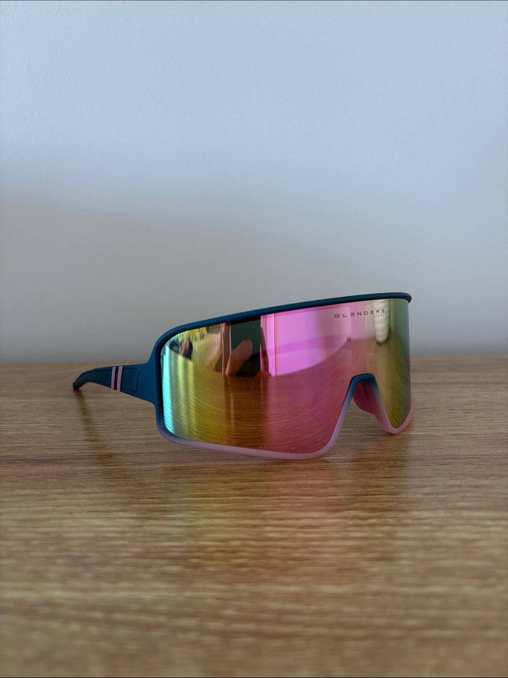 Blenders Eclipse Teal Shield Sunglasses with Pink Mirror Lens